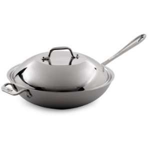  All Clad Stainless Chefs Pan with Lid & Helper Handle 12 
