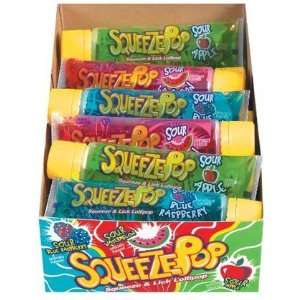  Hubba Bubba Squeeze Pop, Assorted Sour Lollipops, 4 oz, 18 