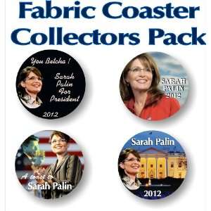  Four Sarah Palin Going Rouge Collectors Fabric Coasters 