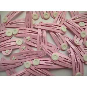  40 PINK Snap Hair Clips with Pad 50mm/2 inches Everything 