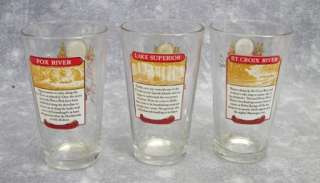 Eight glasses from the Chippewa Falls brewing Co. Each glass features 