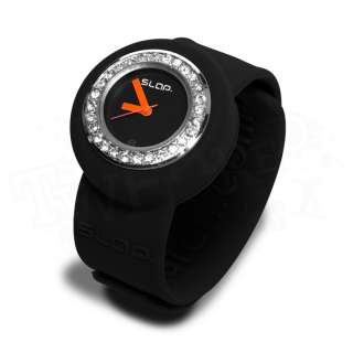 NEW Authentic SLAP Jr. Silicone Wrist Watch   Raven Black Bling  