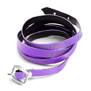   Bracelet in Purple   Quote Bracelet   Wraps 4 to 5 Times Around Wrist