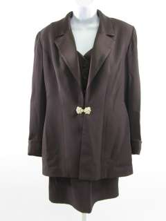 SUNNY CHOI Brown Sleeveless Dress Blazer Suit Set Dz 10  