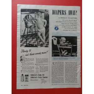   print advertisment (Diapers Away.) original vintage magazine Print