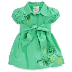 Guess Baby Dress, Girls Embroidered Shirt Dress Light Green 18 months