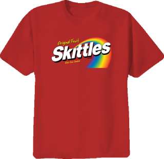 Skittles Rainbow Candy Funny Classic NEW Red T Shirt  