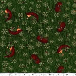  45 Wide Elegant Santas Sleighs Hunter Green Fabric By 