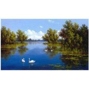    River With Swans I   Poster by Slava (32 x 20)