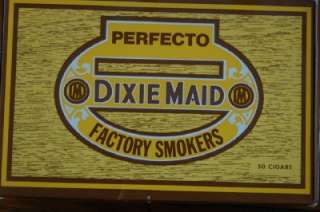 Vintage Perfecto Brand Dixie Factory made Cigar Boxes  