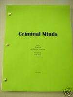 Criminal Minds Pilot Script  