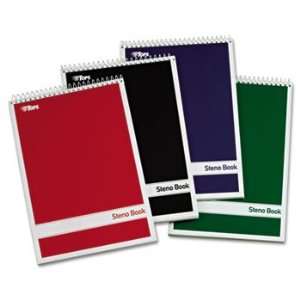  Steno Book with Assorted Colored Cover, 6 x 9, Green Tint 