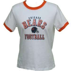   Bears White/Orange Foil Helmet Ringer Tshirt