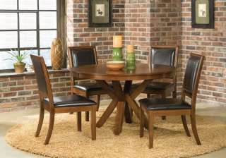 Round Unique Kitchen Dining Room Table Walnut Finish  