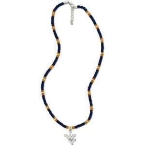  West Virginia Mountaineers Womens Wood Bead Necklace 