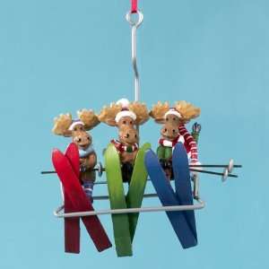 Pack of 6 Moose on Ski Lift Family of 3 Christmas Ornaments for 