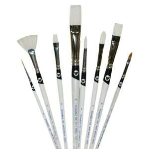  Permalba Oil Brushes, Intermediate, Set of 8 Arts, Crafts 