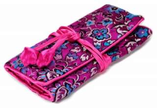 SILK JEWELRY TRAVEL BAG Roll Case Pouch Carrying Brocade Fabric 
