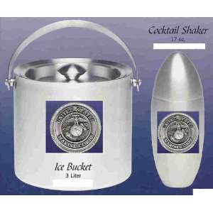   Stainless Steel Ice Bucket and Cocktail Shaker Set