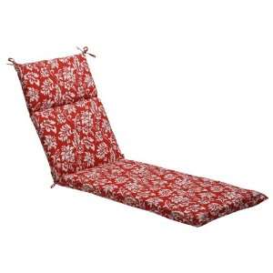  Pillow Perfect Outdoor Red/White Floral Chaise Lounge 