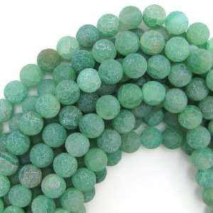    10mm frost green agate round beads 14.5 strand