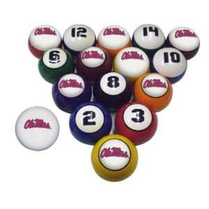  Mississippi Rebels Billiard Balls