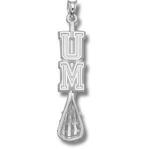  University of Maryland UM Lacrosse Stick Pendant (Silver 