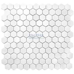  Marble mosaic tile hexagon thassos white 12 x 12 mesh 