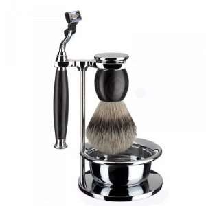    Sophist   Shaving Set, Silvertip Badger, African Blackwood Beauty