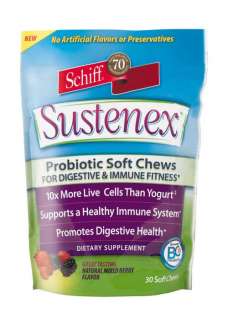 These soft chews provide probiotic support to the digestive and immune 