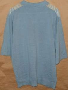 Nat Nast Short Sleeve 100% Pima Cotton Button Front Shirt Size L 