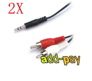 100% Brand New 3.5mm to AV Audio RCA Y Adapter M/M Cable for iPod 