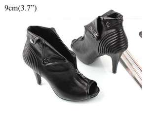 New Women Skull Zipper Boots Booties Black size 5 6 7 8  