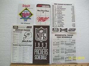 Budweiser & Schmidt Advertisng Sports Teams Schedules  