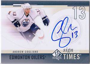 10/11 SP AUTHENTIC SIGN OF THE TIMES ANDREW COGLIANO AUTO  