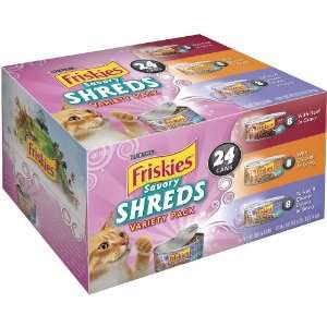 Friskies Savory Shreds Cat Food Variety Pack, 8.25 Pound  