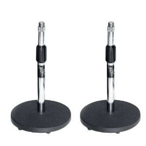  Height Desktop Microphone Stand   Chrome   2 Pack Musical Instruments