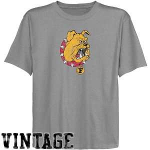 Ferris State Bulldogs Youth Ash Distressed Logo Vintage T shirt 
