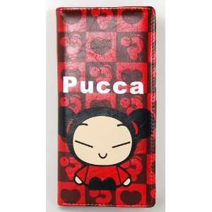    Pucca Plaid Long Wallet Coin Purse Black & Red Toys & Games