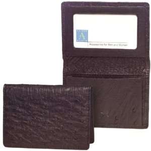  Ostrich Card Case Travel Wallet (Black)