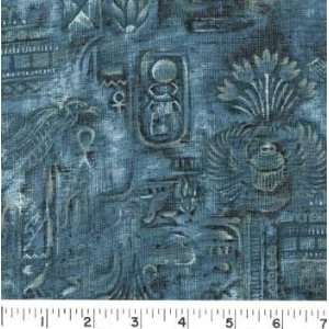  45 Wide KING TUT BLUE GRAY Fabric By The Yard Arts 