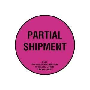  Partial Shipment Label