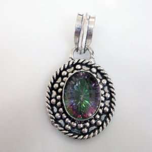  80 Ct New Mystic Fire Topaz Pendant .925 US SELLER 14N 