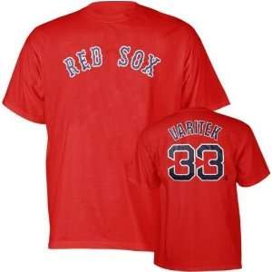  Jason Varitek #33 Boston Red Sox Navy Name and Number Red 