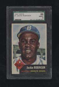 1953 TOPPS # 1 JACKIE ROBINSON SGC 88  