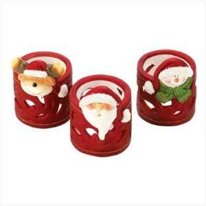  Santa Claus Candleholder Set