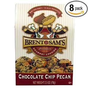 Brent & Sams Pecan Cookies, Chocolate Chip, 2.5 Ounce (Pack of 8 