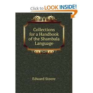   for a Handbook of the Shambala Language Edward Steere Books