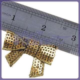 40 x Glitter Bow Sequins SEWING Appliques  