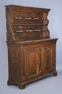 Antique English Furniture Early Georgian Solid Oak Sideboard Buffet 